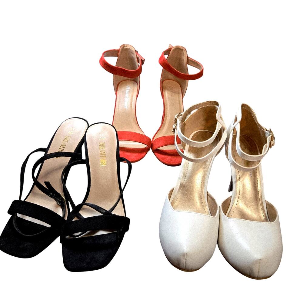 Dream Paris + More Size 11 Women's High Heels Lot of 3 Pairs Bulk Shoes Orange